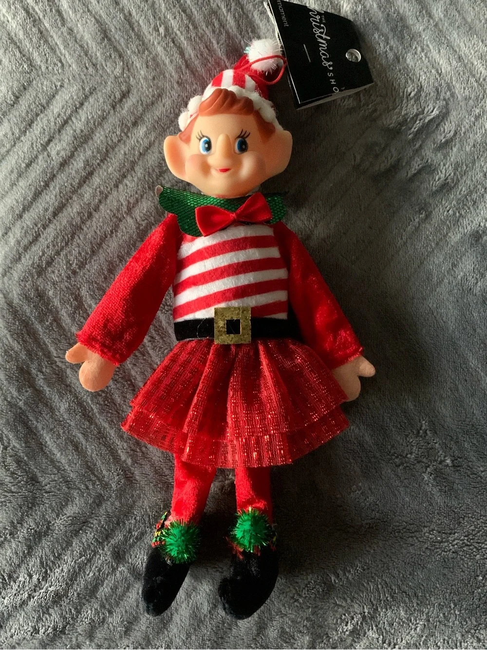 Vintage Christmas Elf Tree Ornament Decor, Bendable Arms & Legs, Poseable, NWT!